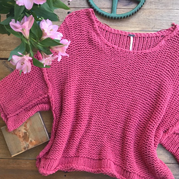 Free People Sweaters - Free People Dusty Rose Chunky Open Knit Sweater